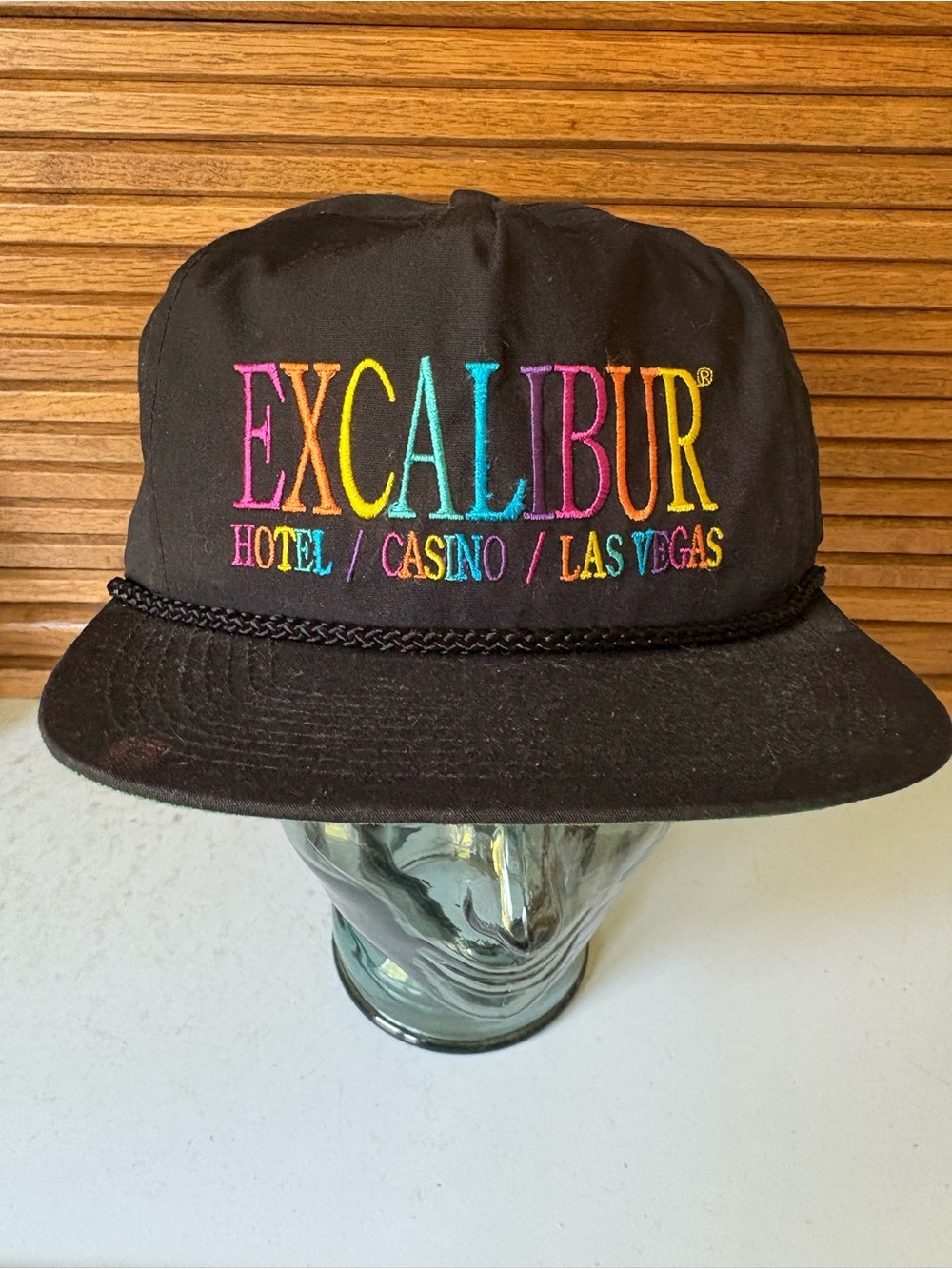 Excalibur Hotel Casino Las Vegas Black Snapback Hat with Rainbow Embroidery